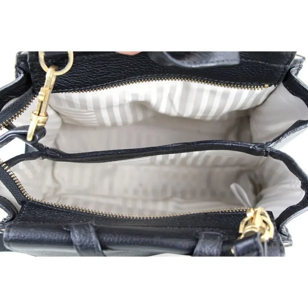 kate spade Saturday BLACK LEATHER POLKA DOT SHOULDER BAG XBODY SATCHEL PURSE